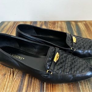 Women's Rangoni Firenze Bronze Leather Woven Loafer Gold Hardware Size 8B